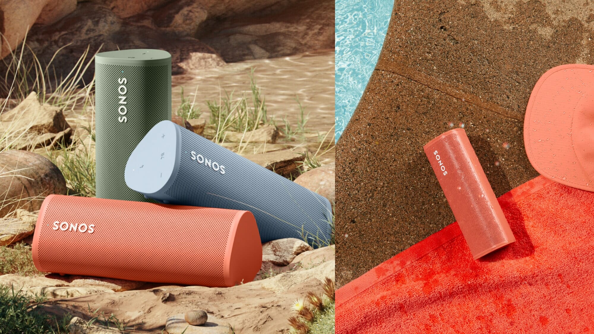 Sonos Roam サンセットオレンジ Adventure Set with Roam 2 (Pair) - Sonos