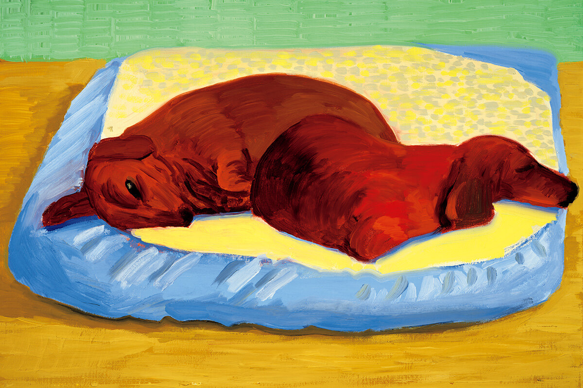デイヴィッド・ホックニー作「Dog Paintings 43」