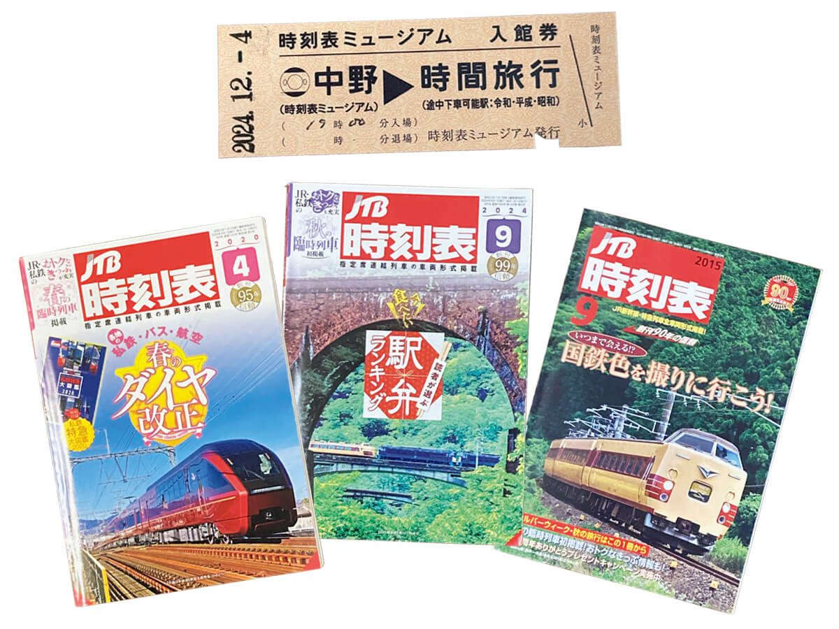 東京〈時刻表ミュージアム〉内観の入館券　JTB時刻表