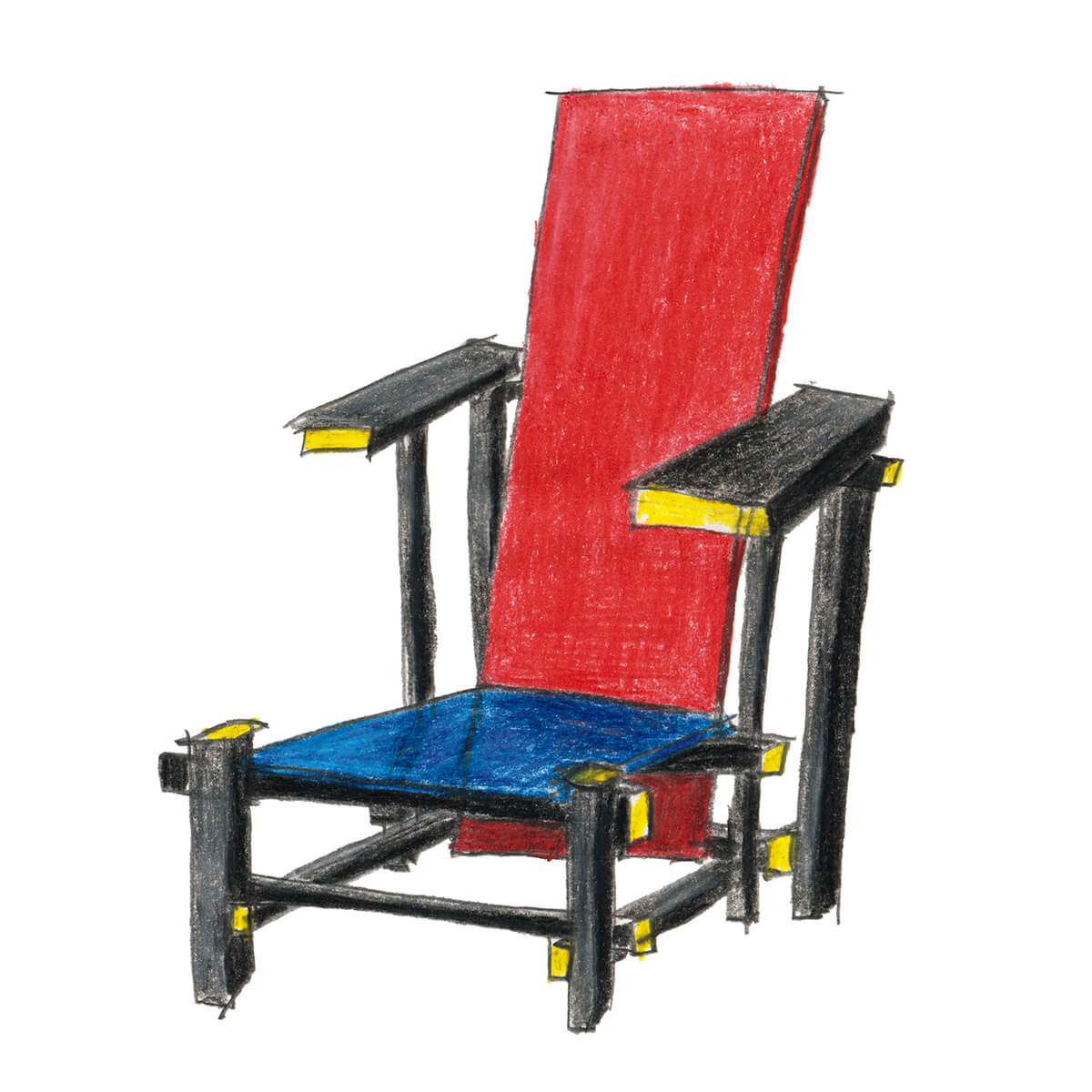 Gerrit Rietveld's Red and Blue Chair