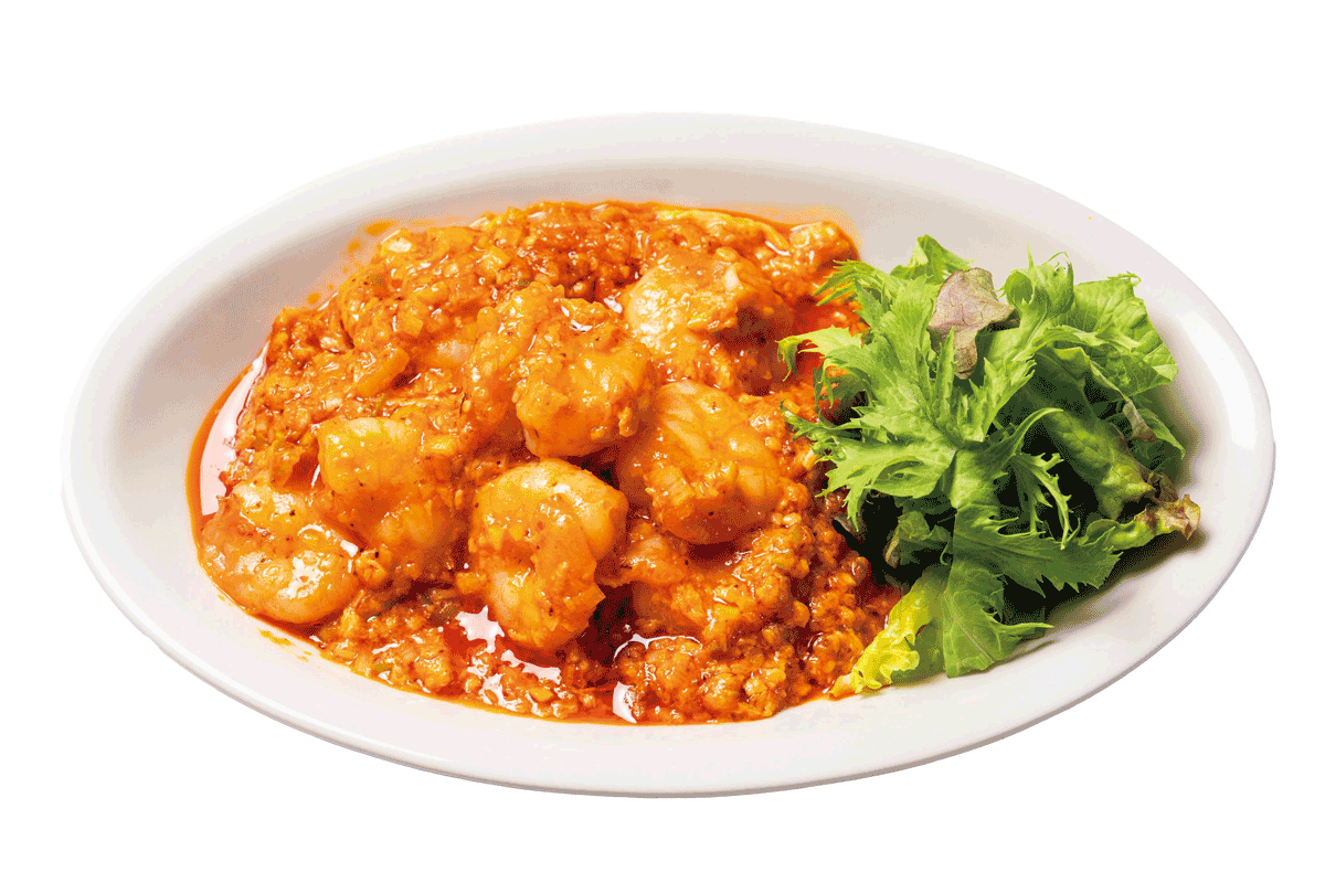 REI Chinese restaurants　エビチリソース 卵とじ