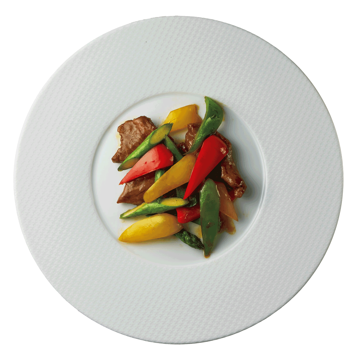 天草和牛とパプリカのオイスター炒め