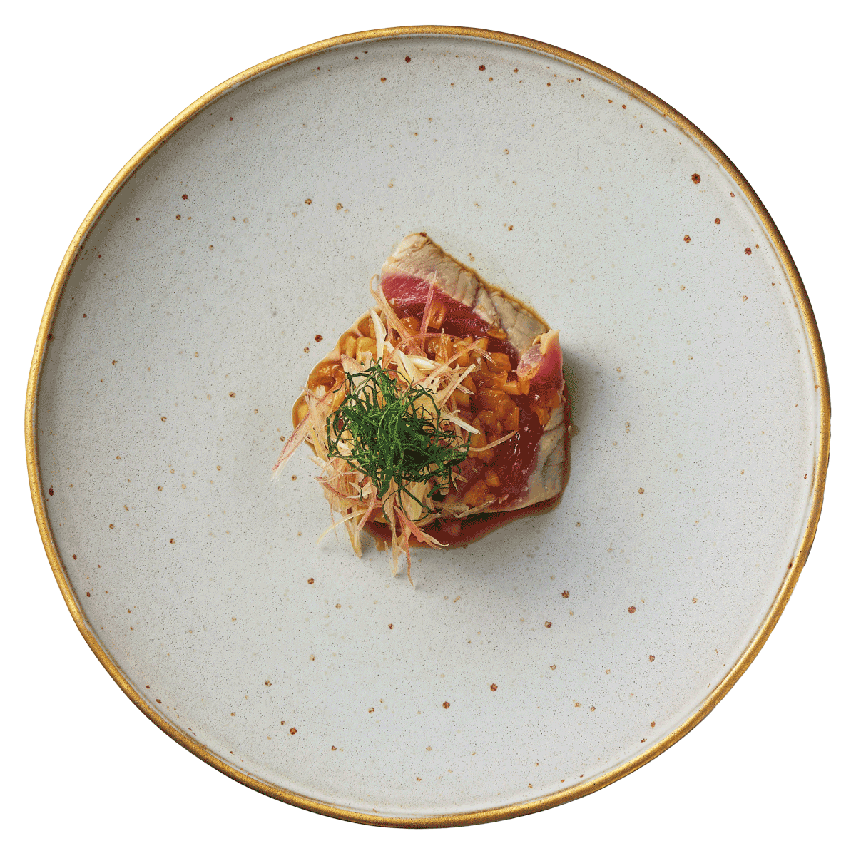 鰹の冷製 新玉ねぎのソース