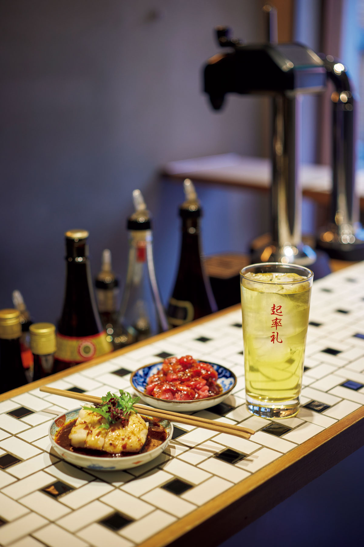 桂花蜜烏龍割り、よだれ鶏