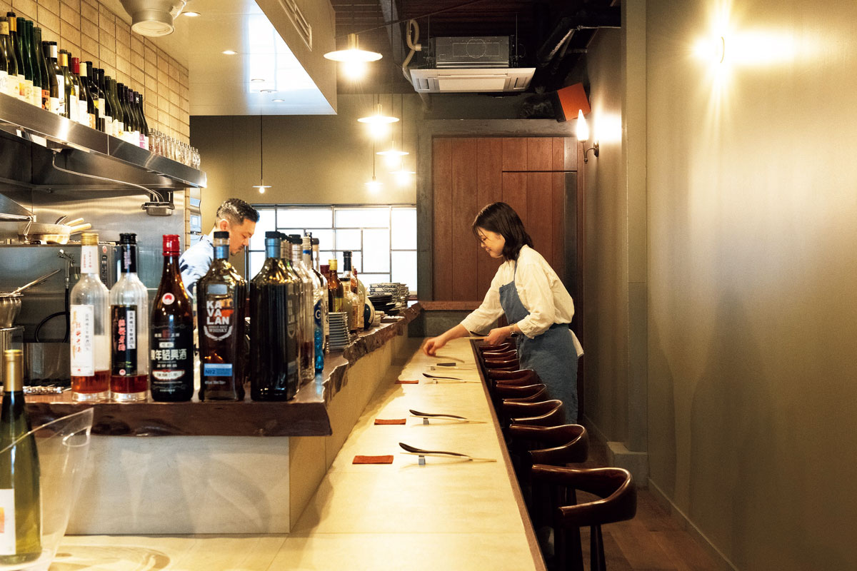 厨房に面したカウンター