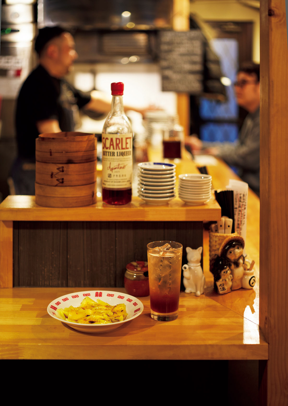 胡麻ダレエビワンタン、スカーレットソーダ割り