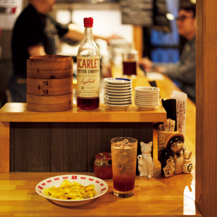 熟成させた紹興酒にも通じる飲み口が、食欲を呼ぶ。八丁堀〈MUDAN JIANG〉