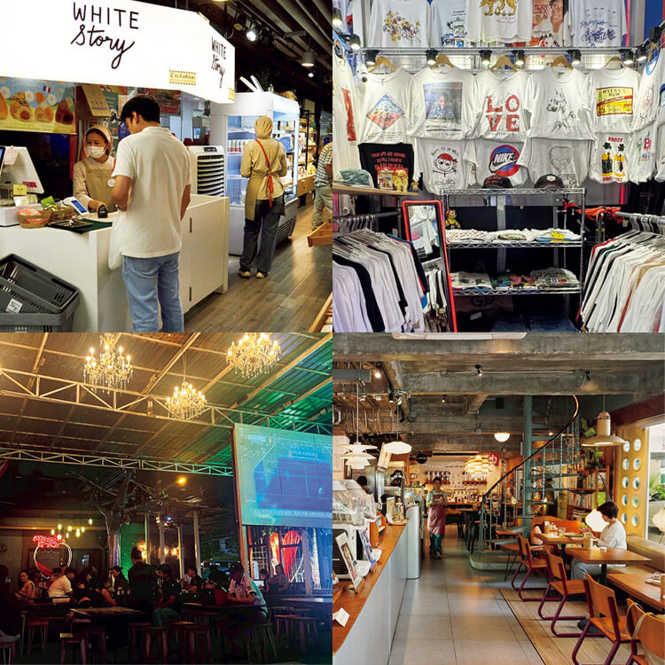 バンコク〈ホワイト・ストーリー ザ・ストリート・ラチャダ〉内観、〈ホン・サムット〉店内、〈ファンギ・ティー〉店内、〈ベジオロジ〉店内