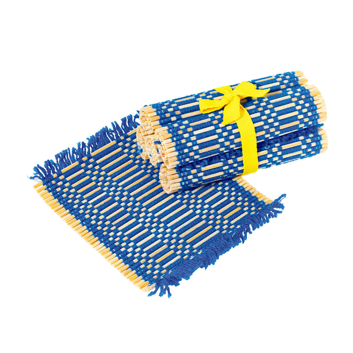 自然素材とコットンで編んだコースター