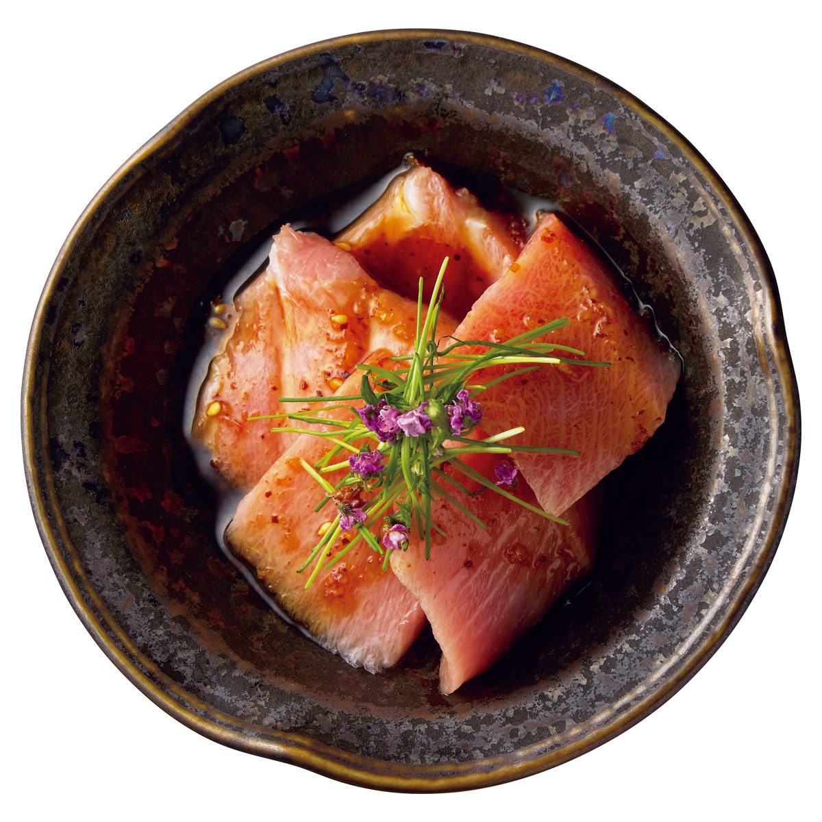 生本マグロの紅油ソース