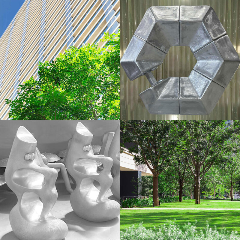 東京・大手町〈Otemachi One GARDEN〉でアートとくつろぐ。ラッセル・モーリスの彫刻作品が見せる自然の調和