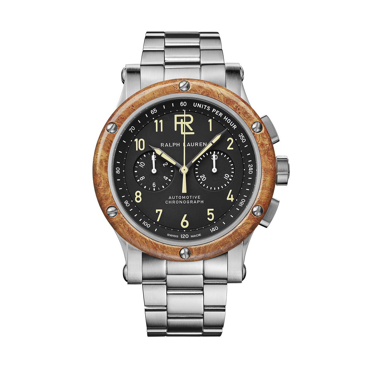 42MM クロノグラフ スティールウッドベゼル