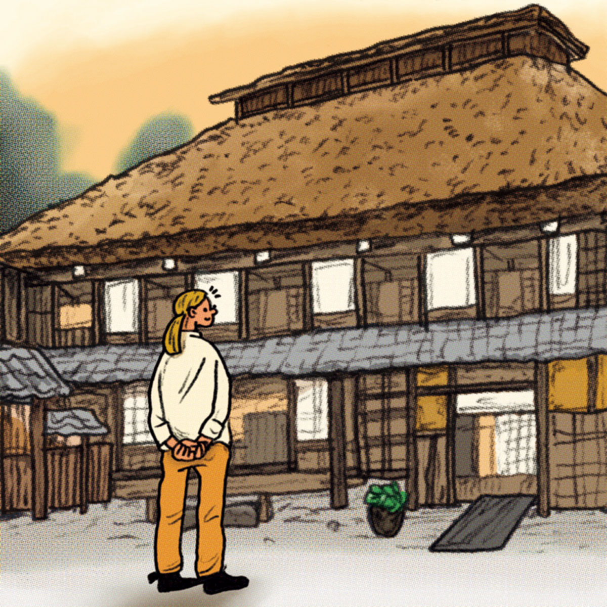 古民家のイラスト