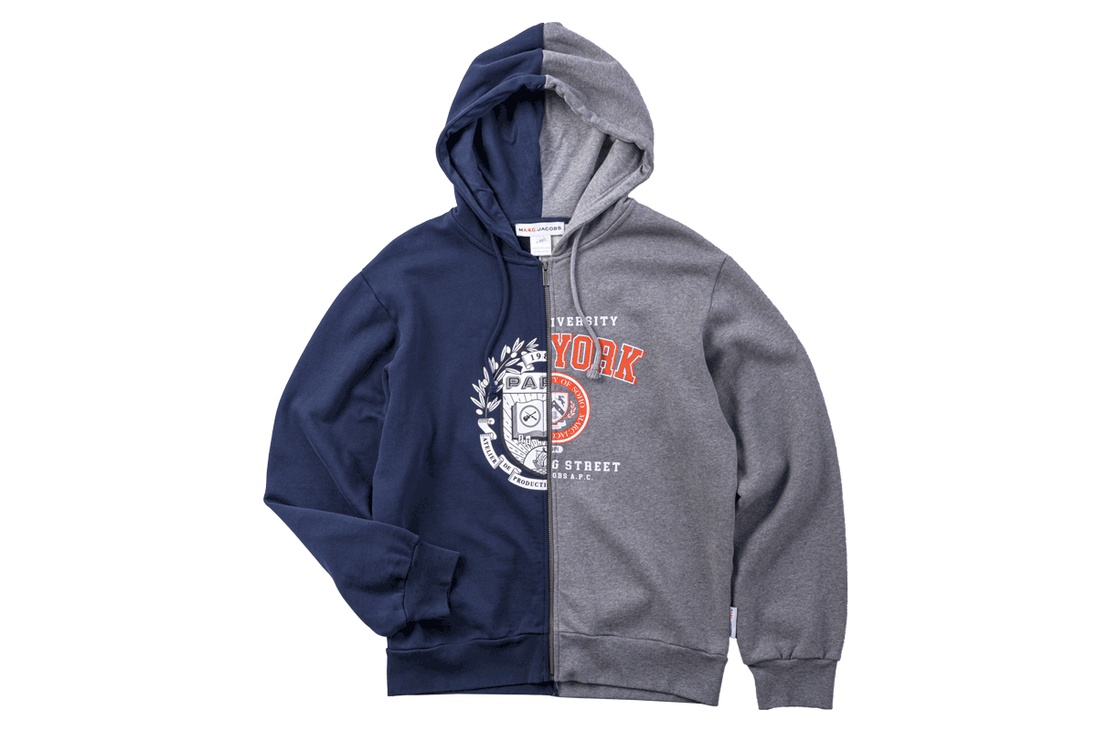 〈アー・ペー・セー〉 × 〈マーク ジェイコブス〉のカレッジパーカ
