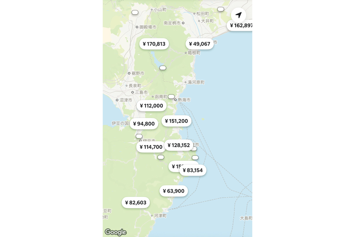 Airbnb アプリ画面