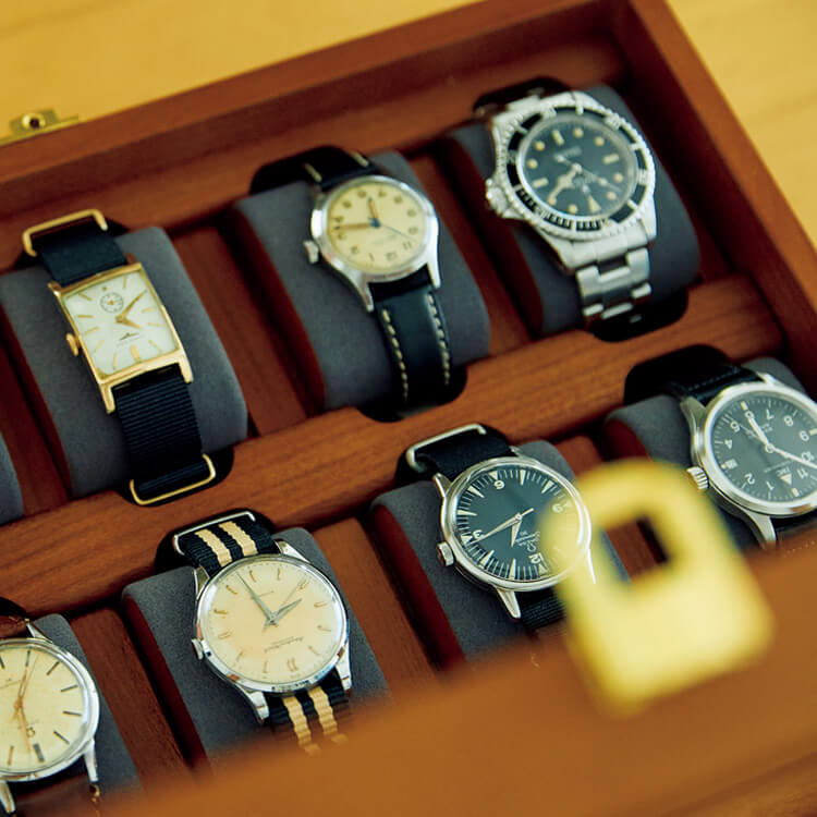 〈オメガ〉「シーマスター30」、〈グライシン〉の時計、〈ジラール・ペルゴ〉の時計、〈ロレックス〉の「サブマリーナー」