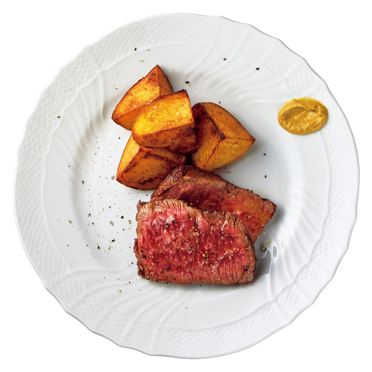 都萬牛のステーキとキタアカリのフリット