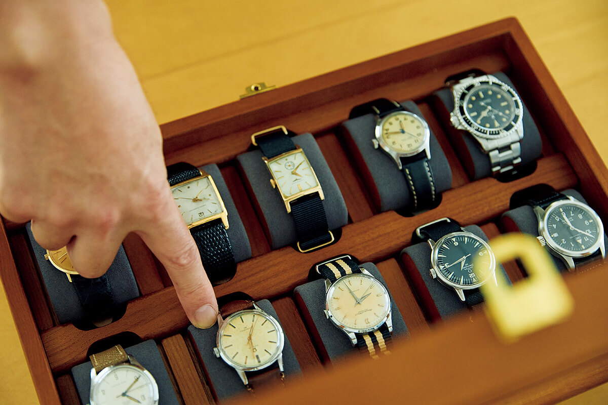 〈オメガ〉「シーマスター30」、〈グライシン〉の時計、〈ジラール・ペルゴ〉の時計、〈ロレックス〉の「サブマリーナー」