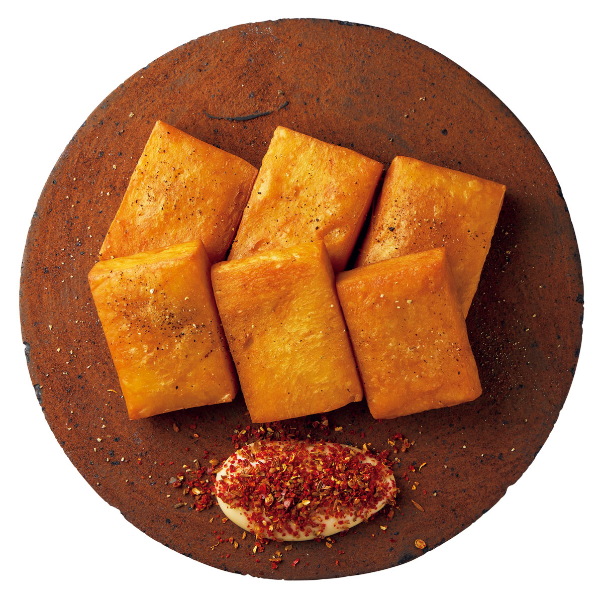 ひよこ豆のチーズフリット ハリッサマヨ