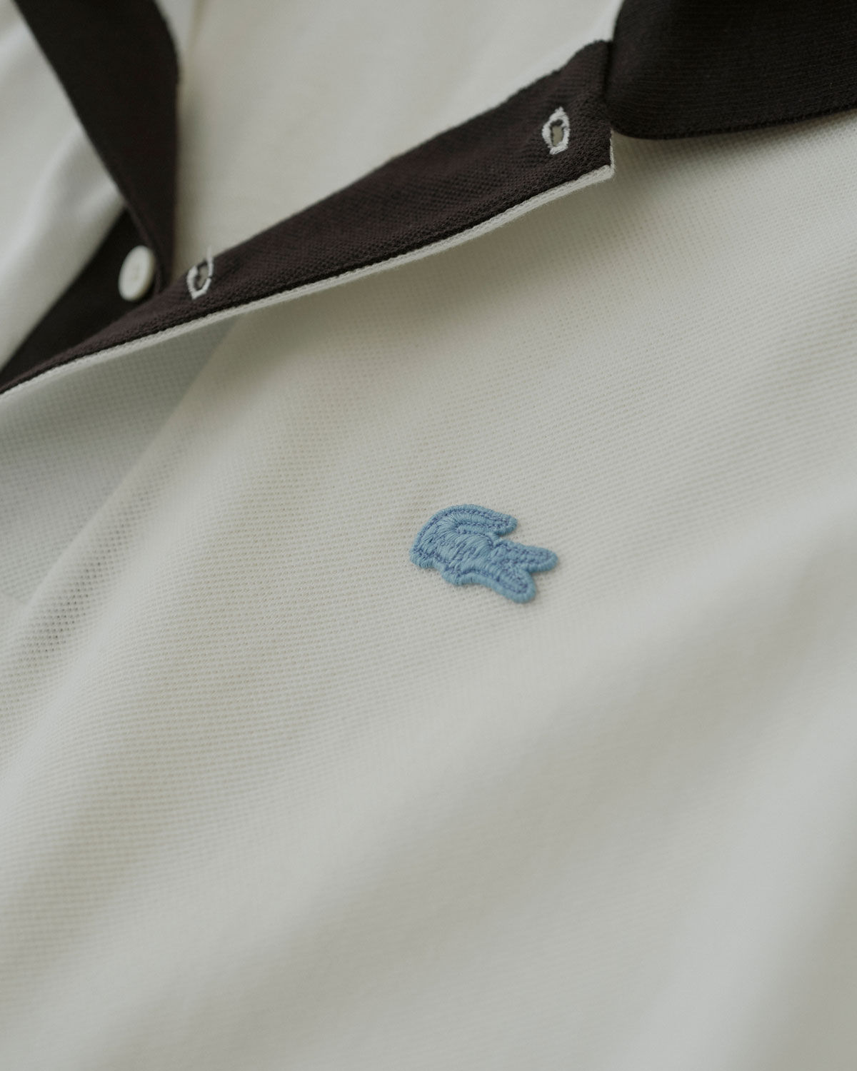 ラコステの配色リブポロシャツ