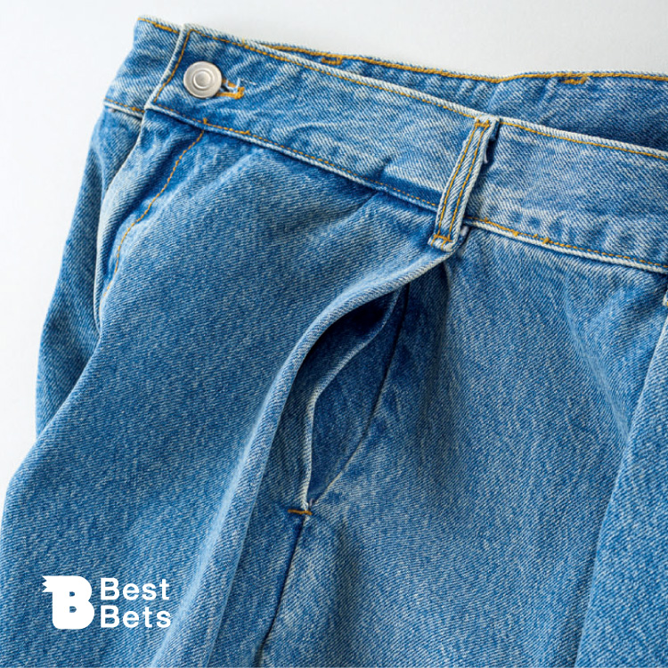 遊び心のあるプリーツで魅了。〈Seventh〉のワイドデニム：Brutus Best Bets