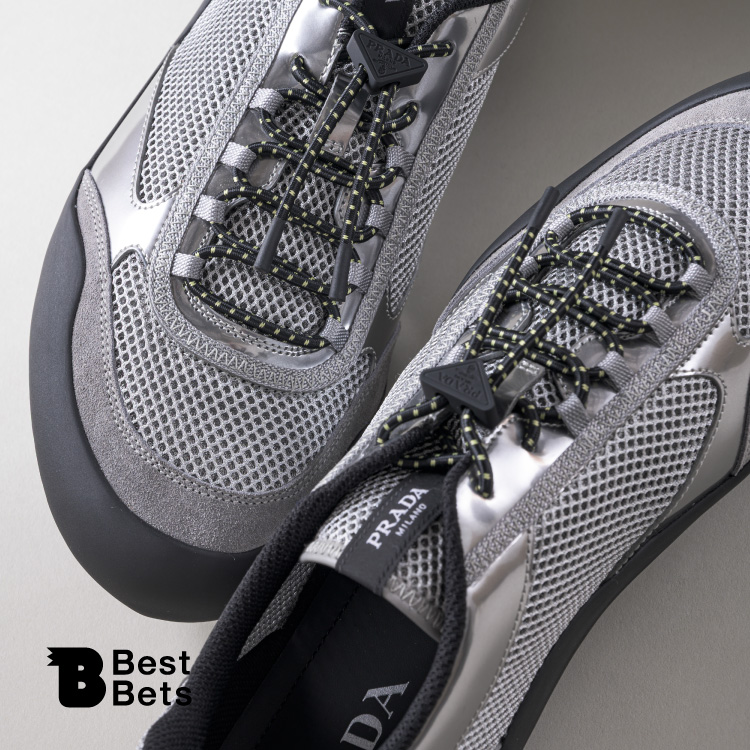 日本限定、メタリック色。〈PRADA〉のスニーカー：Brutus Best Bets