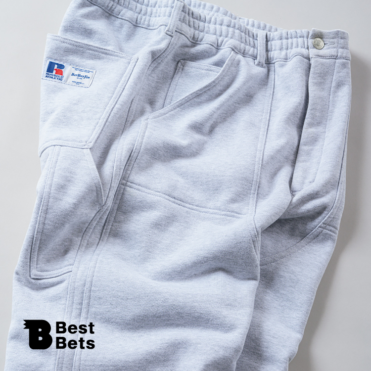 スエット仕立ての気楽な穿き心地。〈Russell Athletic〉 × 〈BerBerJin〉のワークパンツ：Brutus Best Bets